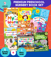 Pre school kids learning kit for 3 years old (Set of 5 creatives learning activity books + 1 Children Story book ) BEST for preschool learning