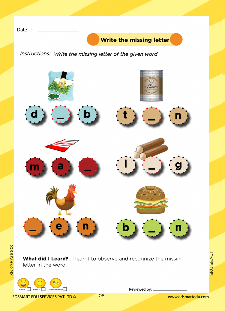 3 Senior KG English Book - UKG English Grammar Book, Phonics Reading Level 3, Cursive Word Writing Book)