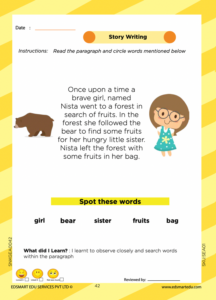 3 Senior English Book ( UKG English Grammar Book, Phonics Reading, Word Book Writing)