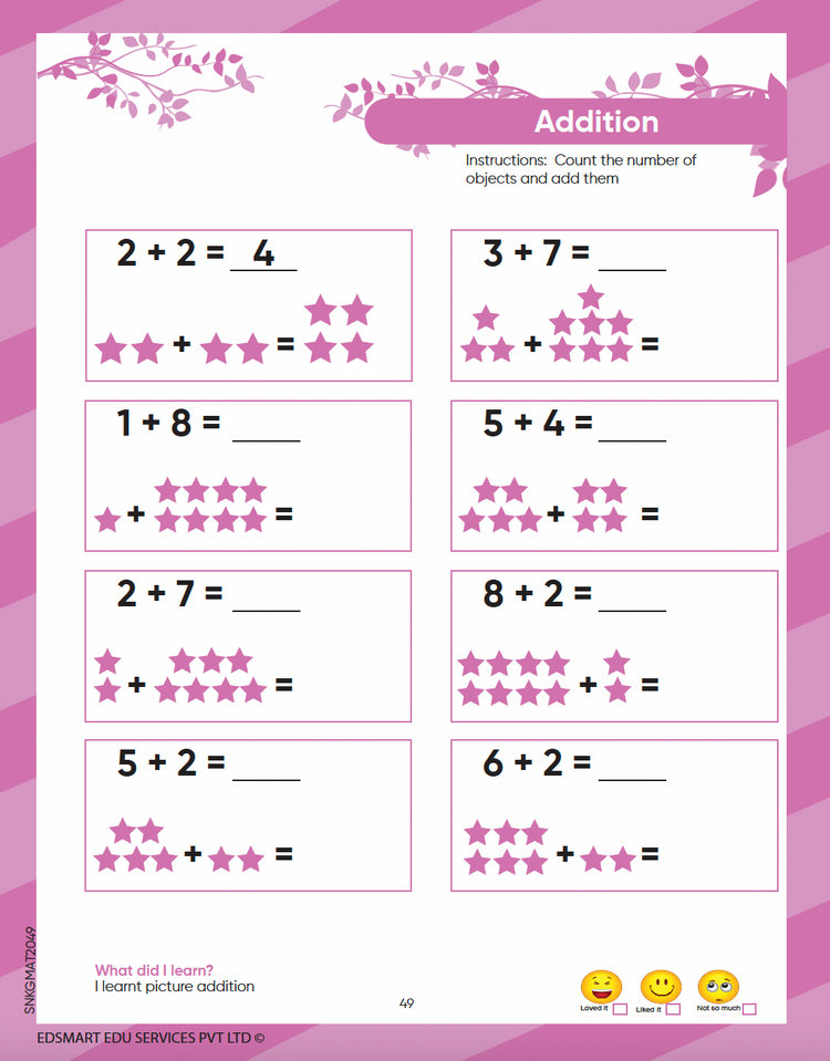Senior KG Maths book - UKG Maths Workbook for 4+ Years CBSE / UKG Maths worksheets for kids CBSE / Kindergarten Maths Activity Text Books