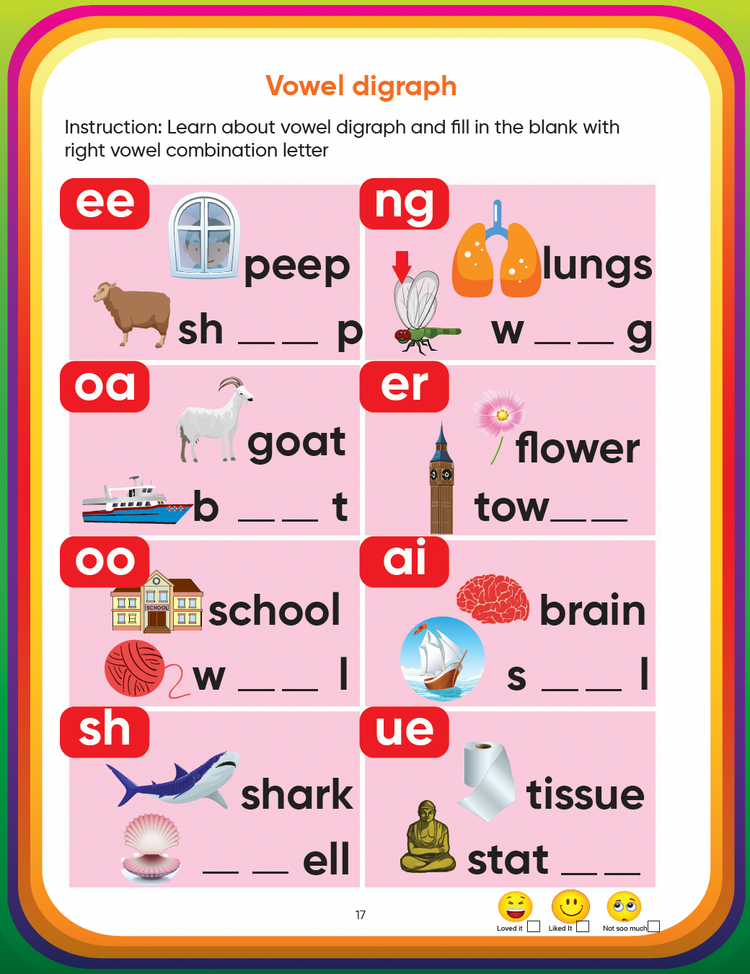 Senior KG English Book set ( UKG Activity Book, English Phonics Level 3, Cursive Small Letter Writing) | Teaches English reading with Phonics, English Language & Cursive Handwriting