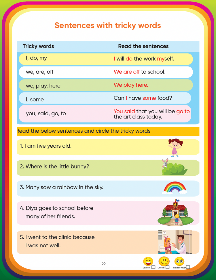 3 Senior English Book ( UKG English Grammar Book, Phonics Reading, Word Book Writing)