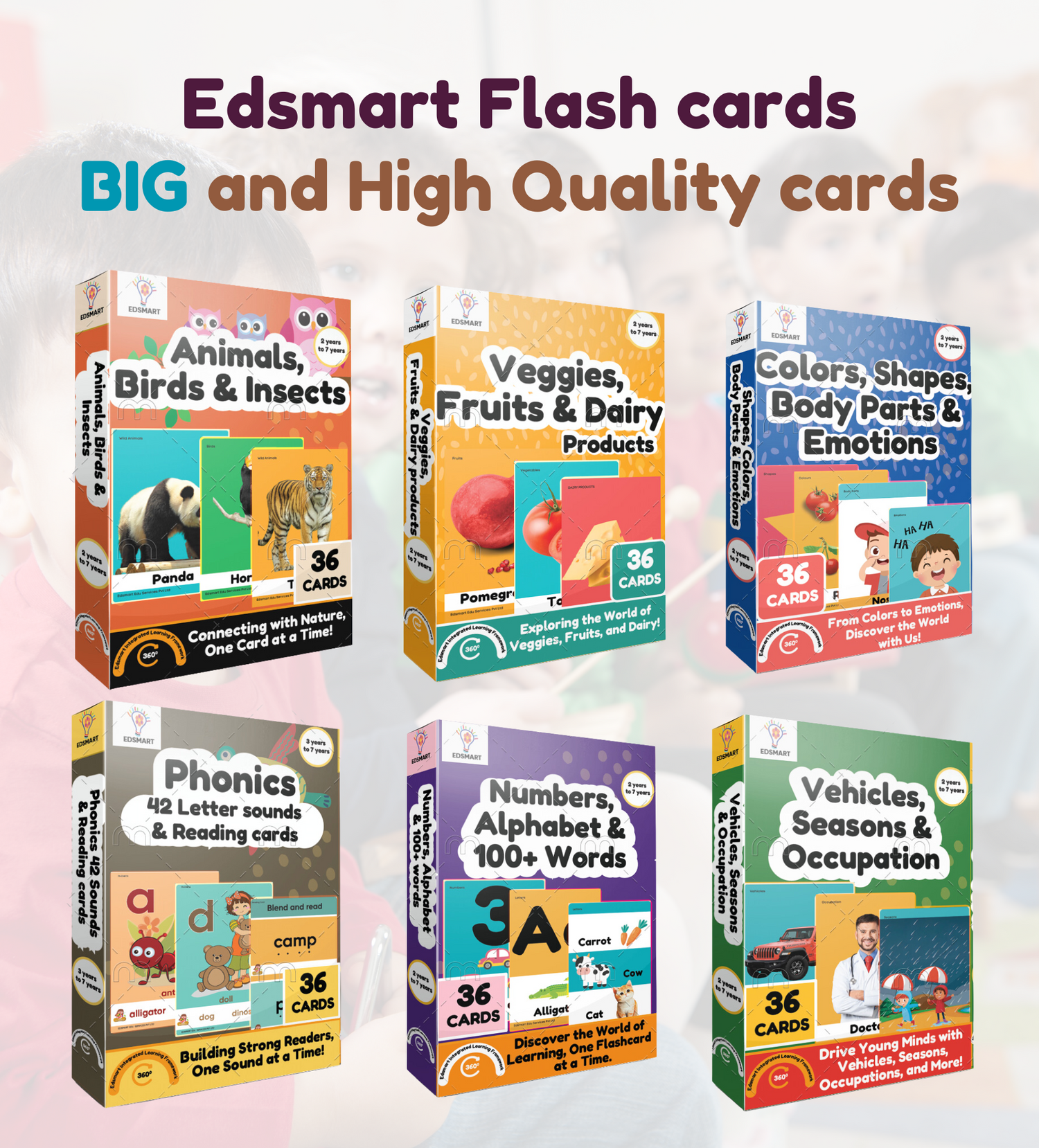 Edsmart Early Learning Flashcards for Kids | BIG and High quality cards