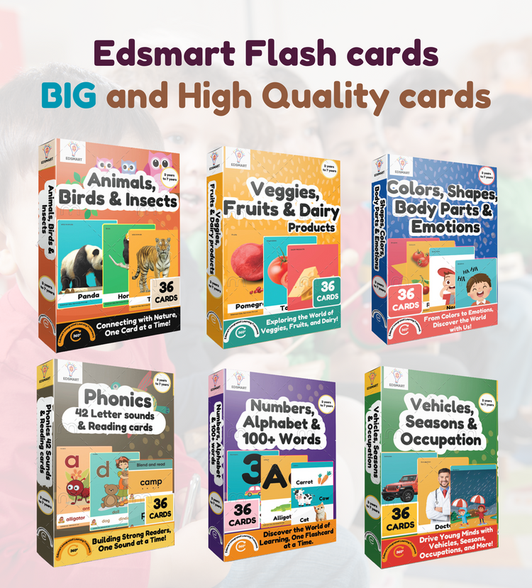 Edsmart Early Learning Flashcards for Kids | BIG and High quality cards