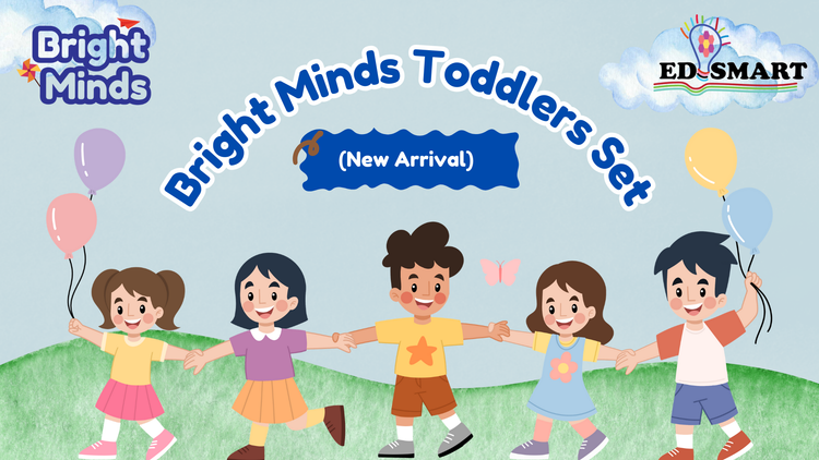 Edsmart Bright Minds Toddler Kit - Worksheets, 2 Picture books, StoryTeller set, EVA ABC123 and Flashcards - perfect for kids starting preschool