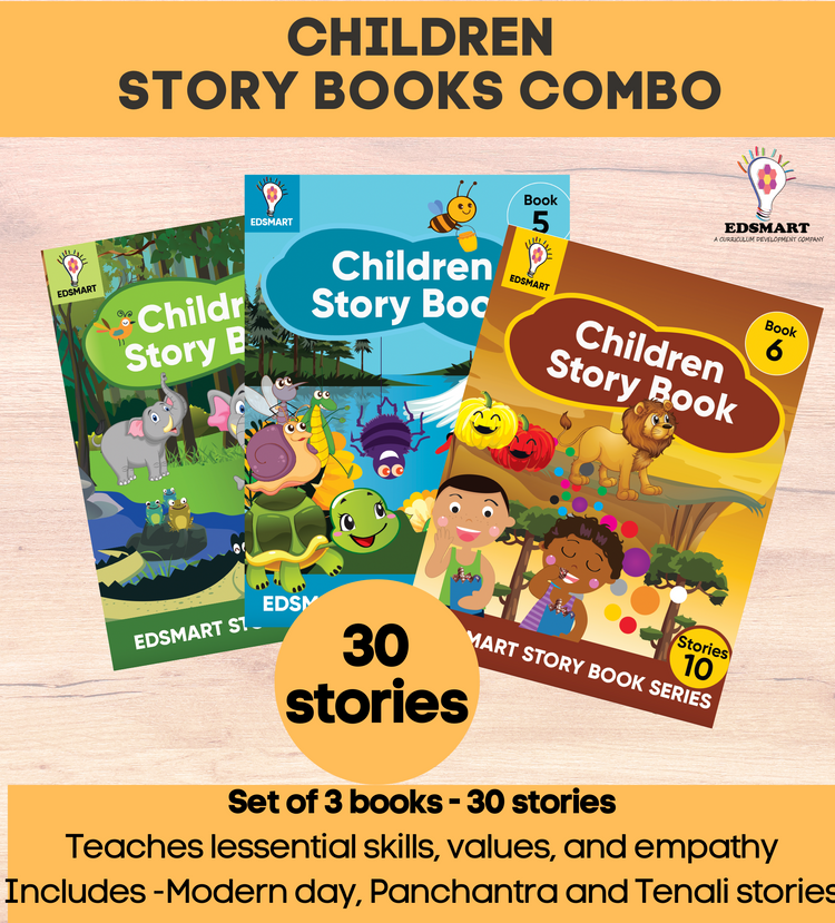 Edsmart Kids Story Book Collection: 3 story books combo | 30 Illustrated Tales for Ages 2-6 | Good Manners, Nature, Friendship, Panchatantra, Tenali Rama, and More | 96 Pages