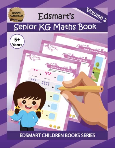 Senior KG Maths Combo of 2 books - UKG Maths Workbook CBSE for 4+ Years / UKG Maths worksheets for kids CBSE / Kindergarten Maths Activity Text Books / Teaches Number, 3D Shapes, Symbols, Ordinal Position, Addition and Subtraction