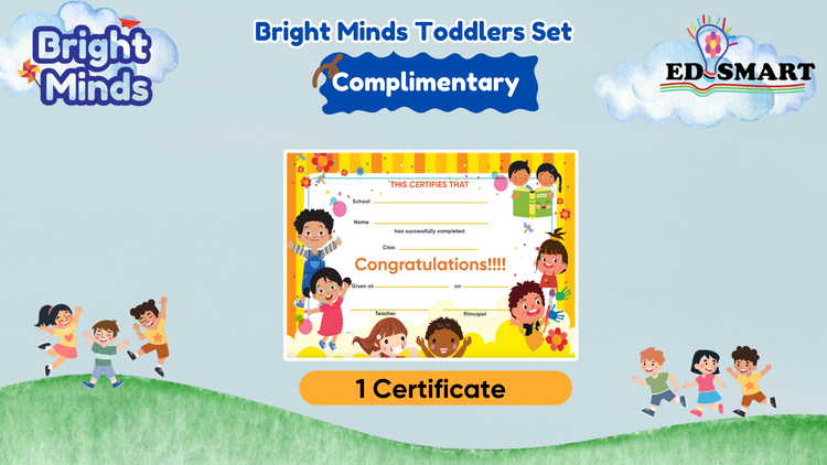 Edsmart Bright Minds Toddler Kit - Worksheets, 2 Picture books, StoryTeller set, EVA ABC123 and Flashcards - perfect for kids starting preschool