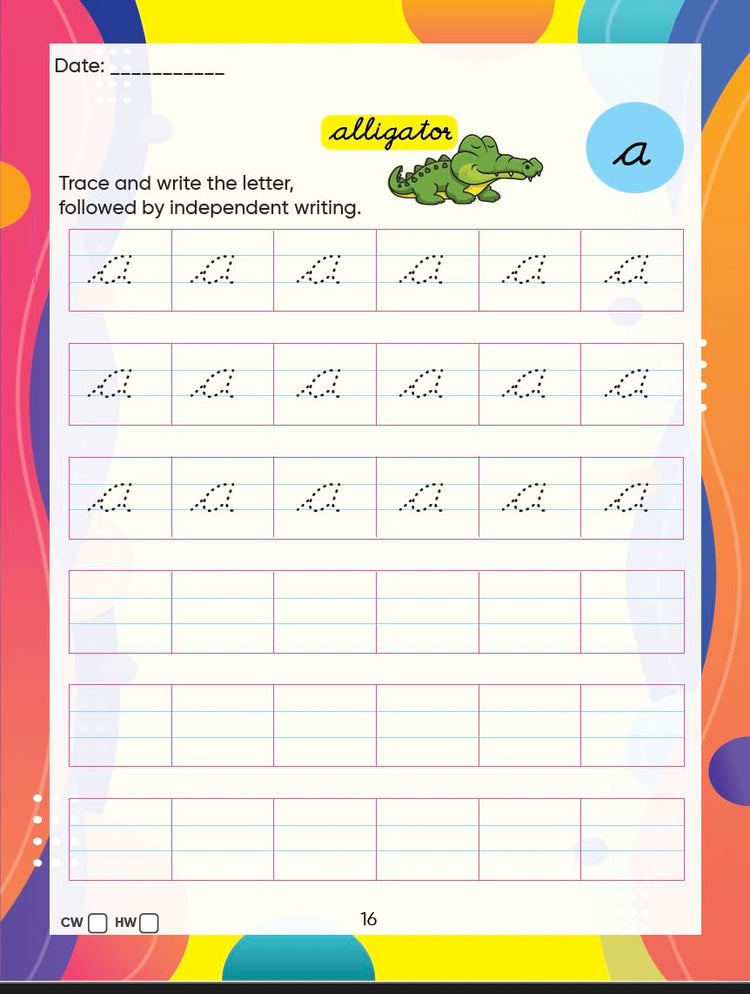 Edsmart Tiny Writer Level 2: Beginner's Cursive Writing Practice - Small Letters a-z | Kids' Copy Writing Workbook | Handwriting Improvement Worksheets for CBSE