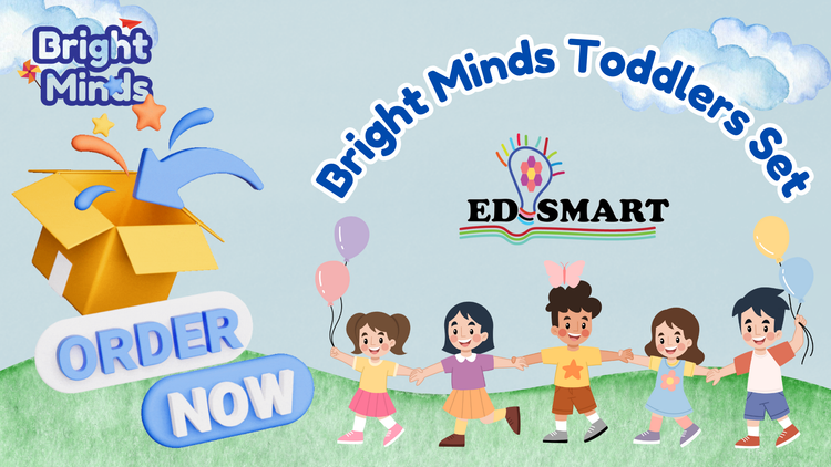 Edsmart Bright Minds Toddler Kit - Worksheets, 2 Picture books, StoryTeller set, EVA ABC123 and Flashcards - perfect for kids starting preschool