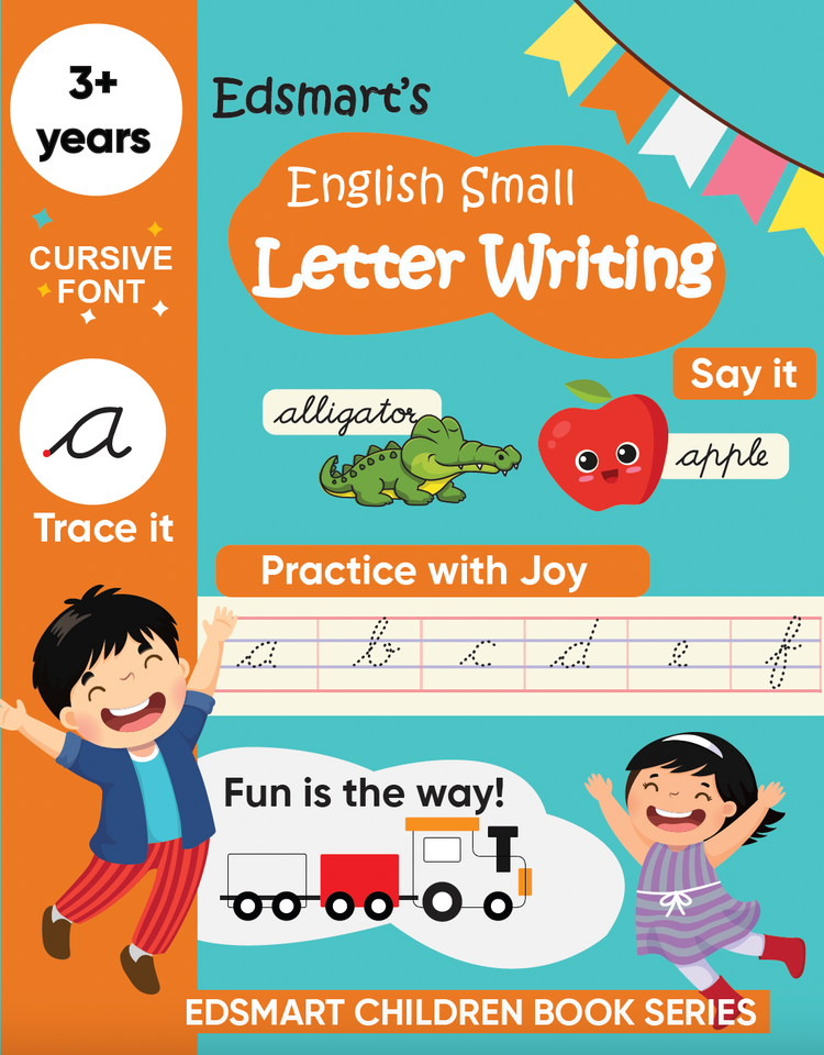 Edsmart English Small letter cursive Writing Book for Children Age 3 - 5 years ( Small Letters Cursive writing book ) | Handwriting Practice Book