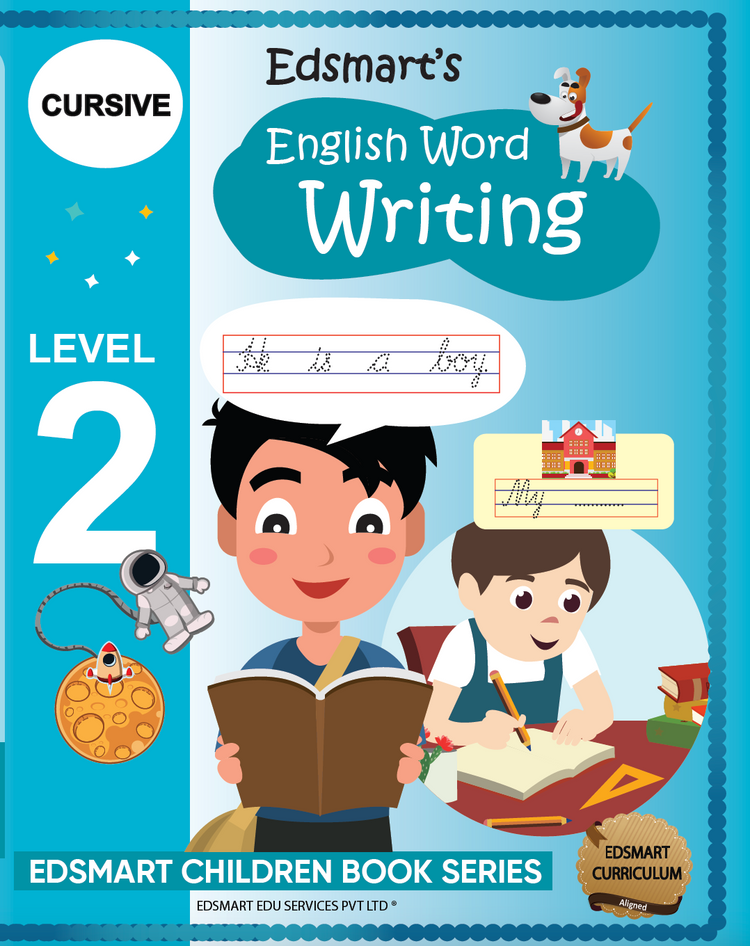 Edsmart English Cursive Writing Book all in one 3 book set ( Cursive small letter,Word and sentence writing books) , copy writing book includes tracing letters, two and three letter word Writing