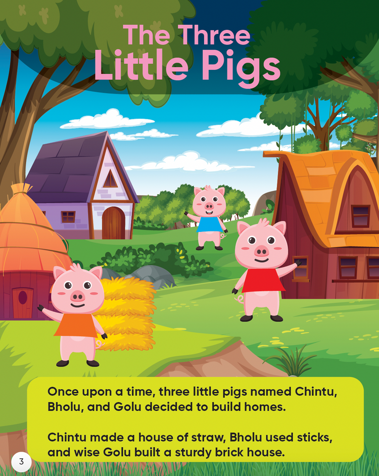 Edsmart Children Story Book 1: Best Story Collection for 2-6 Years Old [32 Pages] - 6 Engaging Stories with Attractive Pictures, tales from Panchatantra & Aesop's Fables Stories