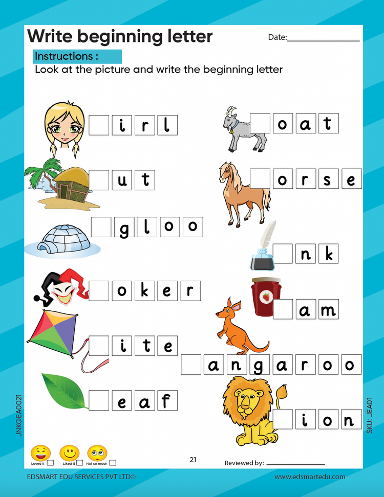 Junior KG English Activity and Grammar Book for 4 years old [64 pages] ,  CBSE LKG English Book
