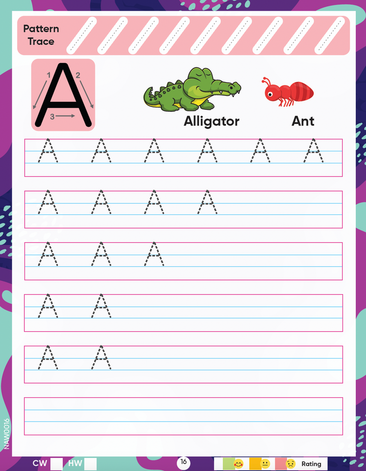 Edsmart Nursery Alphabet Writing Book for 3 years old | Alphabet Capital letters, Coloring, Pattern tracing, Handwriting practice book, Big letters of alphabet