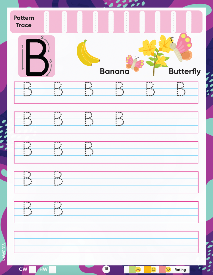 Edsmart Nursery Alphabet Writing Book for 3 years old | Alphabet Capital letters, Coloring, Pattern tracing, Handwriting practice book, Big letters of alphabet