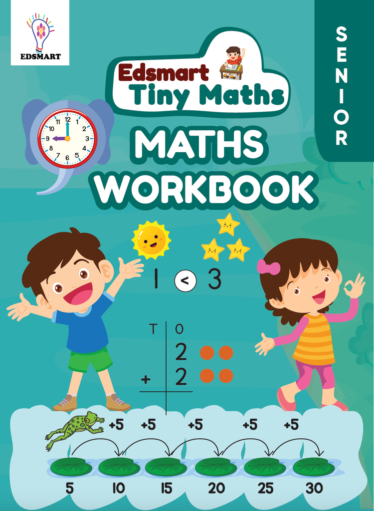 Edsmart Tiny Maths- Senior KG Maths Book - Kids Activity 5+ Years / CBSE UKG Maths books for kids / Kindergarten Maths Activity Text Books / Picture books / Teaches Numbers, Addition & Subtraction