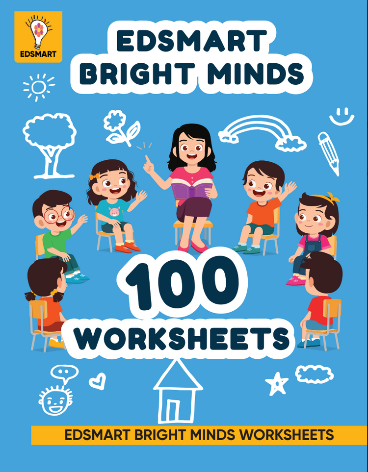 Edsmart Bright Minds Worksheets for 1.5+ Year-Olds – 100 Fun & Engaging Activity Sheets | Brain teaser activities, coloring, finger painting, tear and stick, and paint dabbing and more