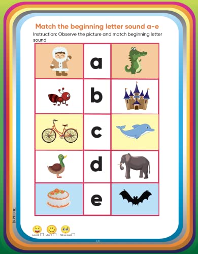 Edsmart Phonics Reader & English Cursive Word Writing Books Combo: A Reading and Writing for 4-Year-Olds| reading- sounds, blends and word for 4 years worksheets , Writing -Sight words, CVC words & 4 line writing for words