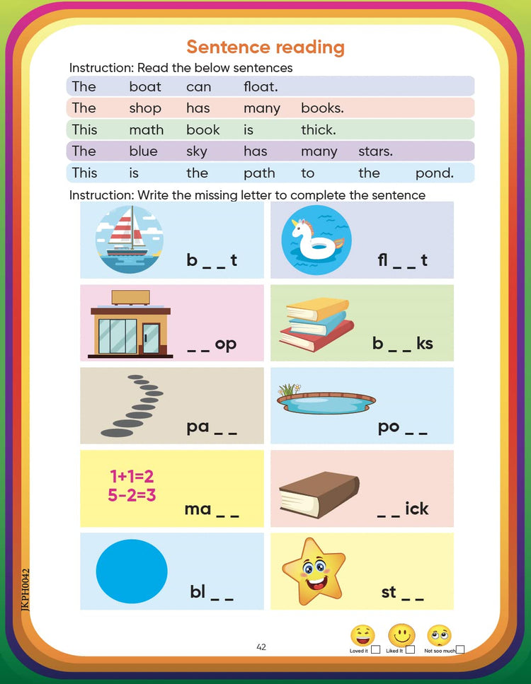 English Reading and Writing Combo for 4 years old - Word Writing Book Level 1 and English Phonics Level 2 - Teaches- reading sounds, blends, words & writing sight words, CVC words and more