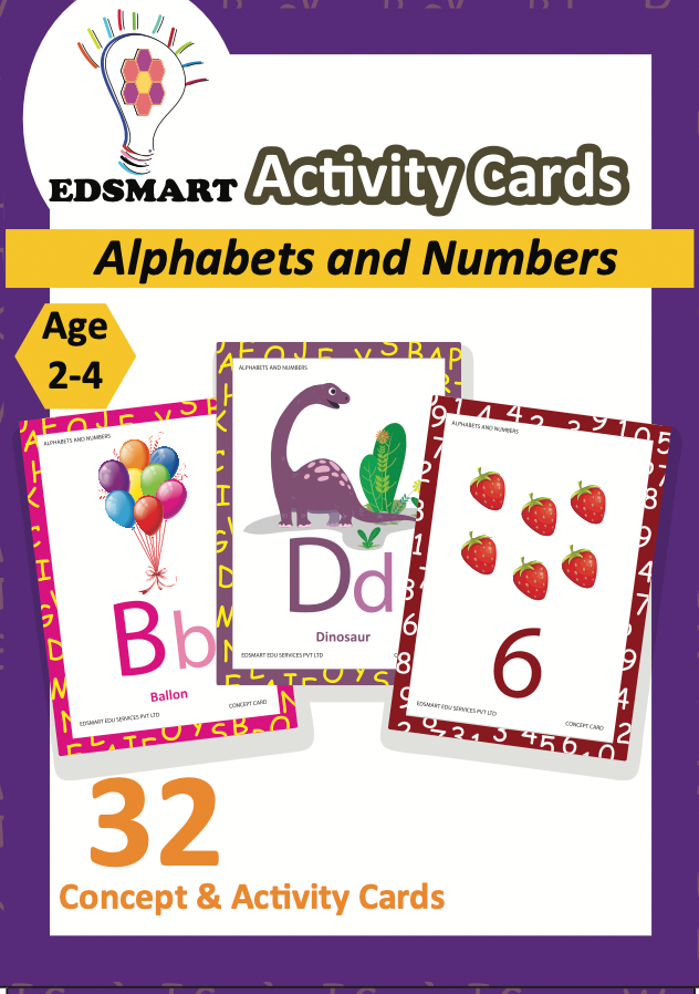 Kids activity book set for 2 years - Set of 5 Interactive and Creative activity books + 1 Alphabet & Numbers flashcard(32 cards)