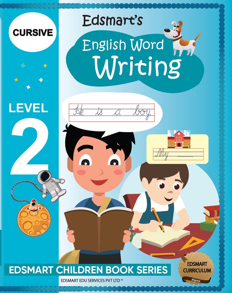 Edsmart Cursive word Writing Book Level 2, English Cursive copywriting book 3 letter word writing and sentence writing | Handwriting Improvement Books