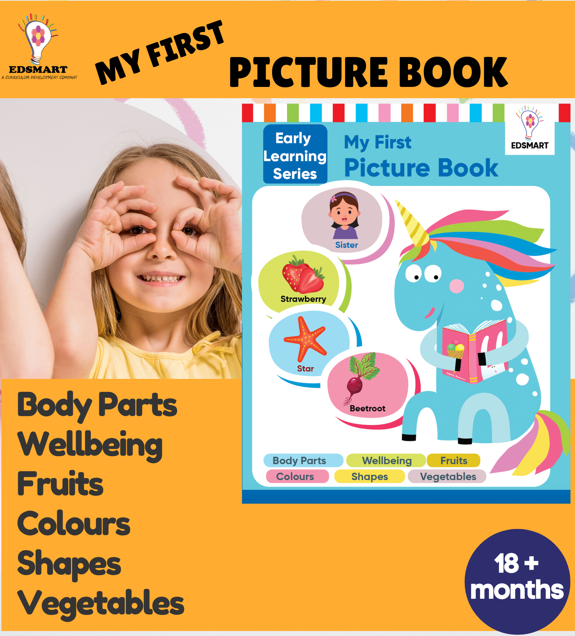 My First Picture Books for Kids - Body parts, Wellbeing, Colour, Shapes ...
