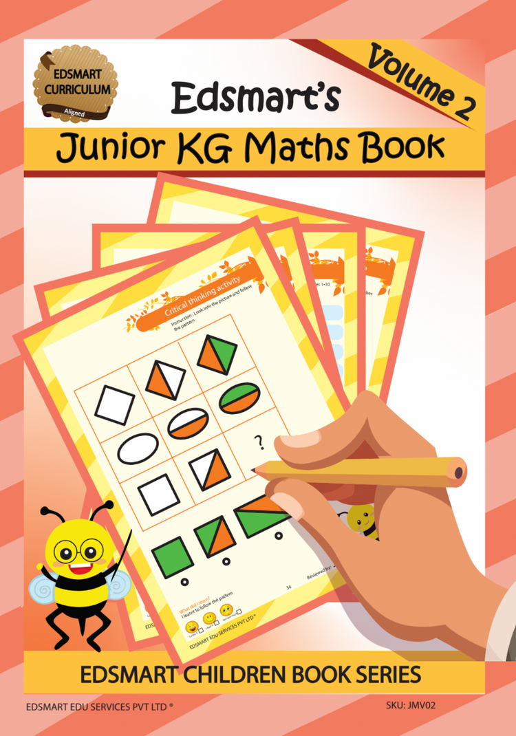 Junior KG Book set for 4 years old (5 books)- LKG CBSE Books ( English Book, Kids Phonics Book, Small Letter Writing + 2 Kindergarten Math book