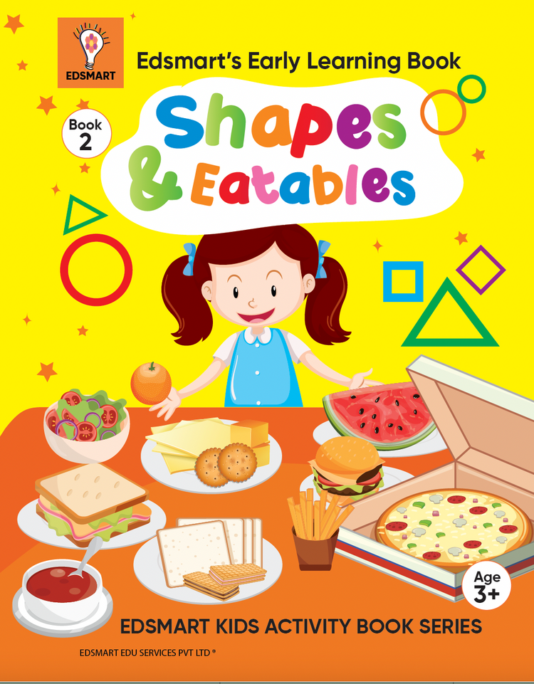 Edsmart Nursery Activity Book 1 for Kids 3 to 5 years old | Activities on Shapes & Eatables like colouring, tracing, using natural materials